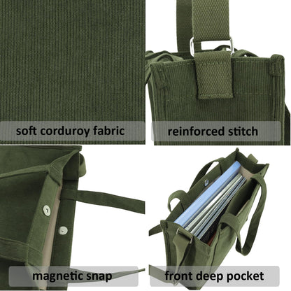 UERRUAM tote bag — corduroy design with compartments for women