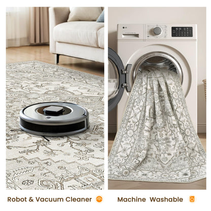 Area rugs — Boho non-slip washable for living room, bedroom, office, dining room