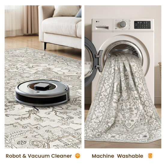 Area rugs — Boho non-slip washable for living room, bedroom, office, dining room