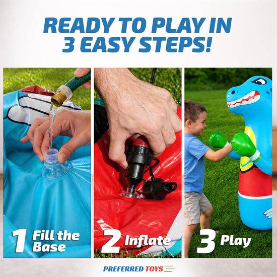 Preferred Toys punching bag — inflatable dinosaur with bounce back base