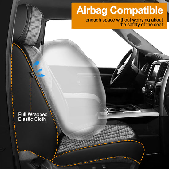 AOMSAZTO vehicle seat cover - faux leather full set for Dodge RAM trucks 2012-2026