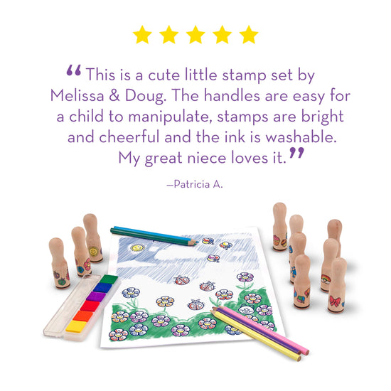 Melissa & Doug Deluxe Happy Handle Stamp Set - Fun stamp set for creative play