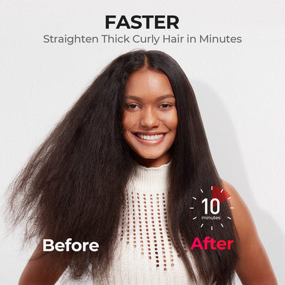 TYMO hair iron — upgraded ionic straightening brush with dual voltage