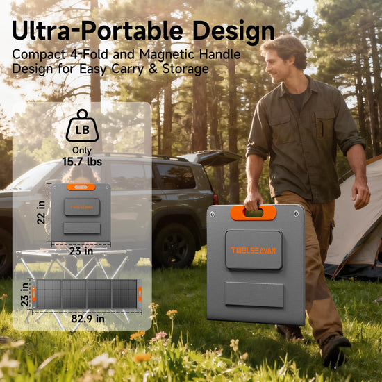 Solar panel - 200W portable and foldable with high efficiency and waterproof design