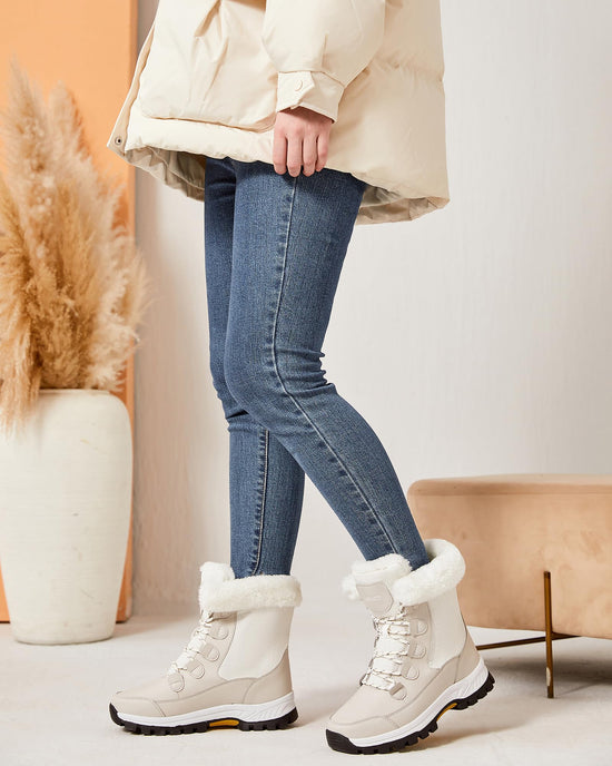 COOJOY waterproof winter snow boots — lightweight and warm mid calf booties
