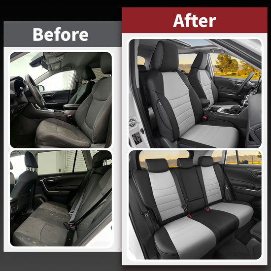 HKZ Fit RAV4 car seat covers set - leather for 2019-2025 Toyota RAV4 LE, XLE, Limited
