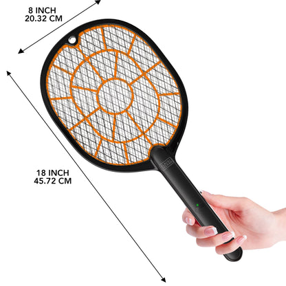 Bug zapper racket — handheld electric swatter for outdoor use