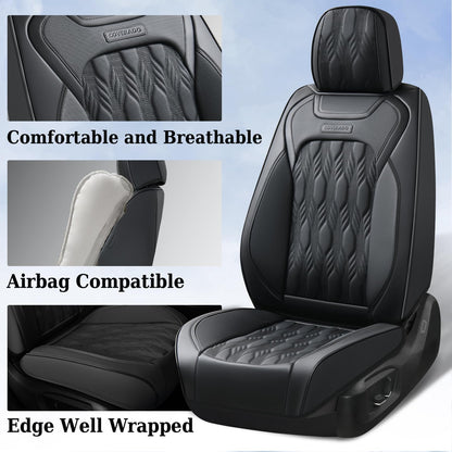 Coverado car seat cover — premium nappa leather with embossed pattern and waterproof design