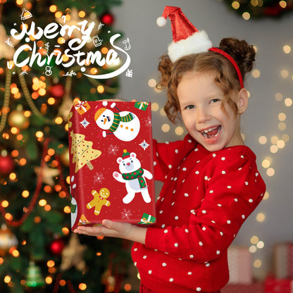 OHOME gift wrap — jumbo Christmas wrapping paper in red, green and white