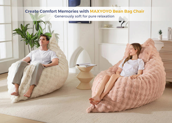 MAXYOYO bean bag chair with pillow - 3 in 1 convertible design for adults