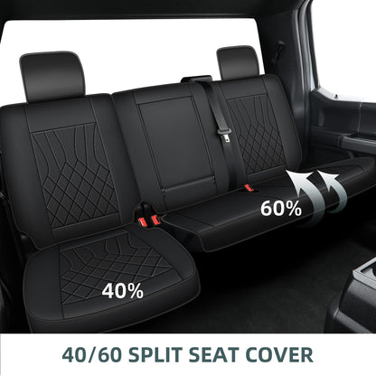 AOMSAZTO vehicle seat covers for Chevy Silverado GMC Sierra 1500 2500HD 3500HD 2007-2018 crew cab full set black