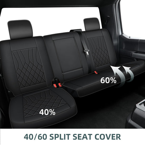 AOMSAZTO vehicle seat covers for Chevy Silverado GMC Sierra 1500 2500HD 3500HD 2007-2018 crew cab full set black