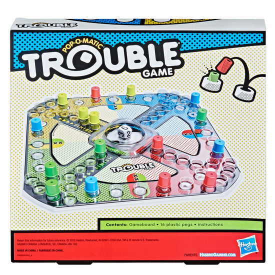 Hasbro Gaming Trouble board game for kids 2-4 players