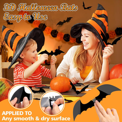 LUDILO bats wall decals — 3D PVC Halloween decorations for indoor and outdoor use