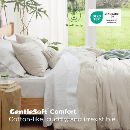 Bedsure bedding set — Pinch pleat design with down alternative comforter and pillows