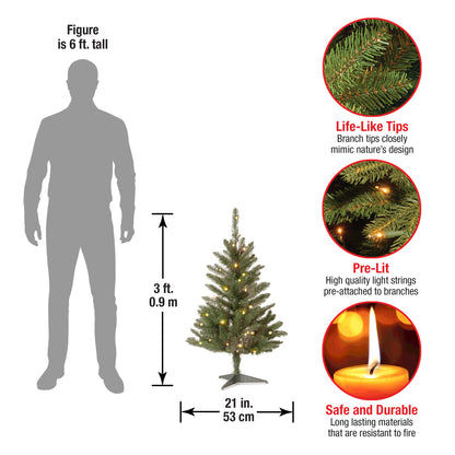 Artificial tree — National Tree Company mini Kingswood fir, 3 feet with stand