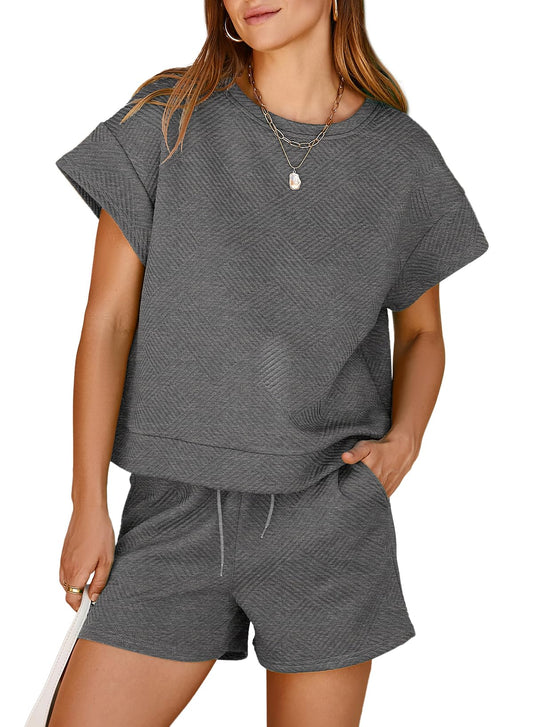 Dokotoo coordinated outfit with pullover top and drawstring shorts set.