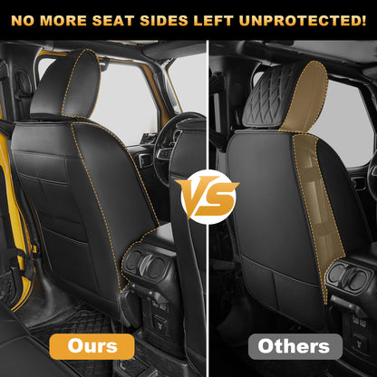 AOMSAZTO vehicle seat cover - waterproof faux leather for Jeep Wrangler JL 4-Door 2018-2026