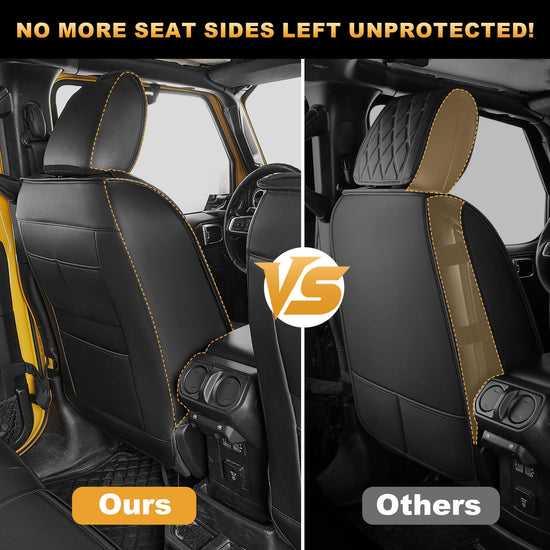 AOMSAZTO vehicle seat cover — Waterproof faux leather for Jeep Wrangler JL 4-Door 2018-2026