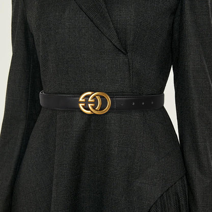 Aurolran women's leather belt — stylish buckle design for versatile wear