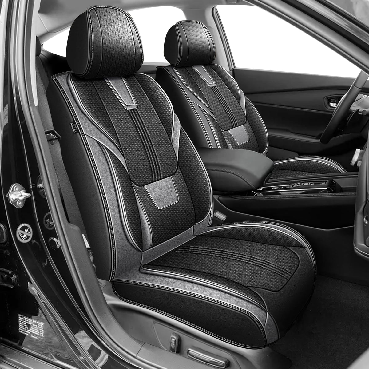 AOMSAZTO vehicle seat cover - Soft and breathable black and grey design
