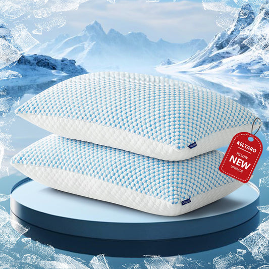 KELTARO shredded memory foam pillows — set of 2 pack