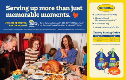 Butterball frozen young turkey - 8 lbs, serves 3 to 5 people.