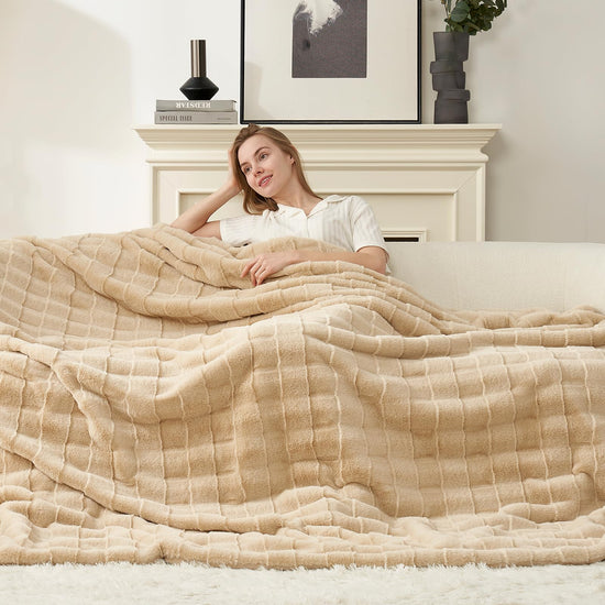 Cozy Bliss throw blanket — fluffy faux fur for couch and sofa bed