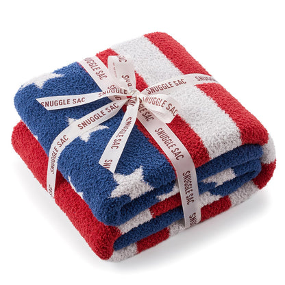 Snuggle Sac checkered blanket — animal pattern microfiber throw for sofa, bed, chair