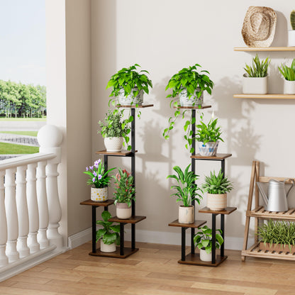 Item stand — 2 pack metal plant shelf with grow light for indoor use