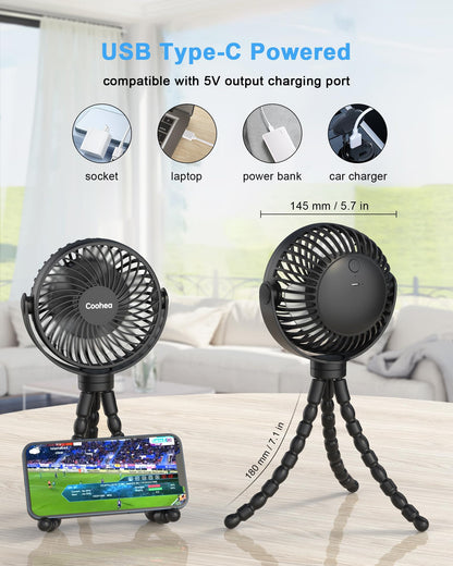 Coohea stroller fan — Portable clip-on fan for travel and outdoor use