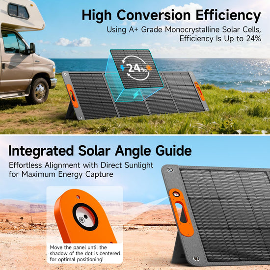 Solar panel - 200W portable and foldable with high efficiency and waterproof design
