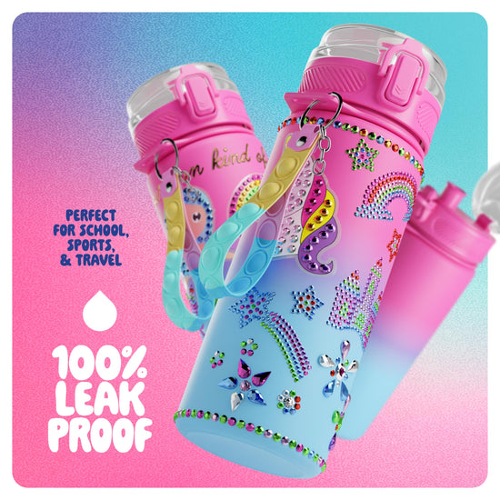 Dan&Darci art craft kit — decorate your own glow-in-the-dark water bottle kit for girls