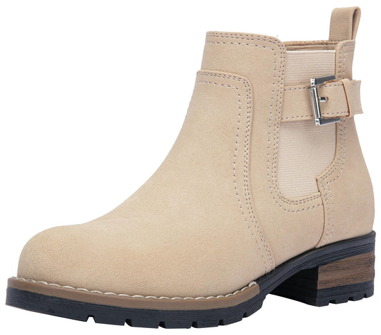 JEOSSY ankle boots with zip - low heel Chelsea booties for women