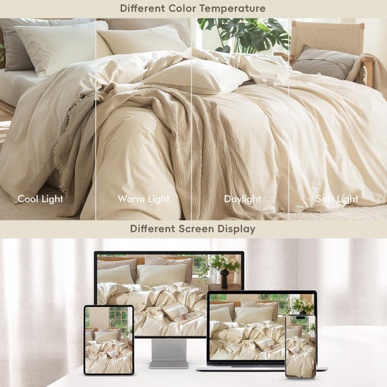 BED_LINEN_SET — 100% washed cotton duvet cover set with linen-like texture