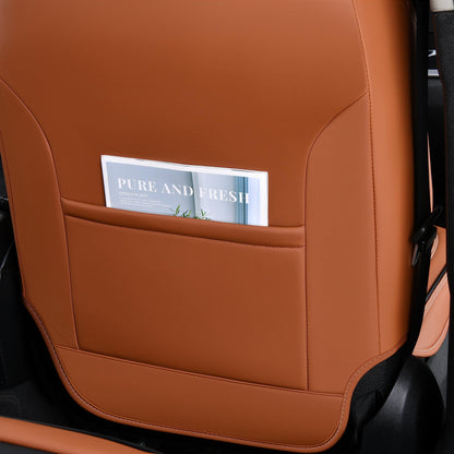 FLORICH vehicle seat covers - waterproof leather in brown and black, 2 pack