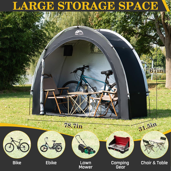 Portable freestanding shelter — Waterproof bike storage for 2 to 8 bikes and more