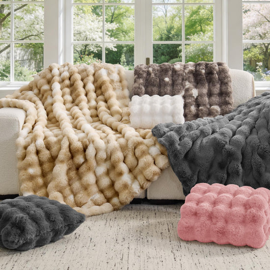 Faux fur blanket — Bubble design by Bedelite