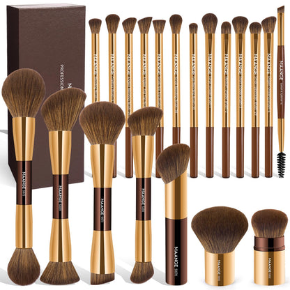 MAANGE cosmetic brush set — 20 double-end brushes with gift box for blending