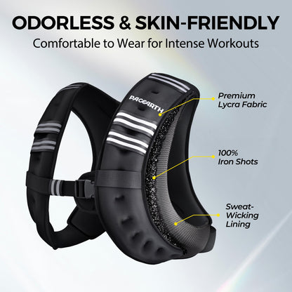 PACEARTH weighted vest — multiple weight options with reflective stripe for workouts
