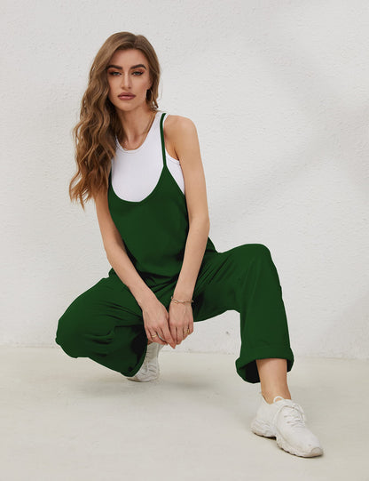 Overall — V neck sleeveless harem with adjustable straps and pockets by Lentta