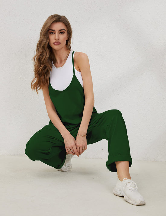Overall — V neck sleeveless harem with adjustable straps and pockets by Lentta