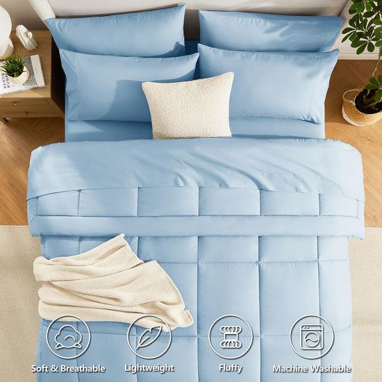 Bedding set — 7 pieces with all season quilted comforter by CozyLux
