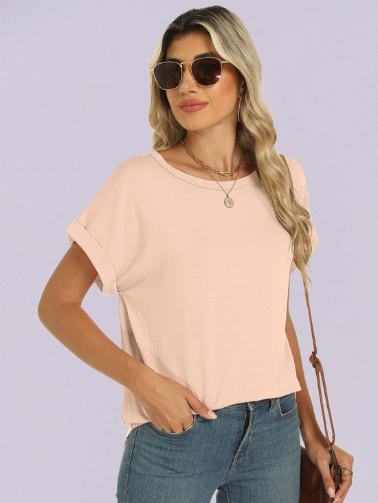 Shirt — Women's oversized short sleeve t shirt by ANRABESS