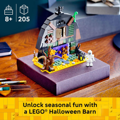LEGO building blocks - Halloween barn toy with skeleton minifigure 40721