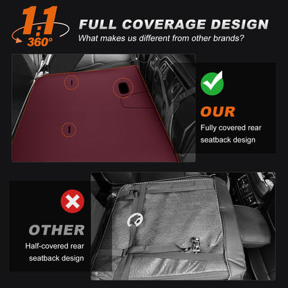 AOMSAZTO seat covers - Faux leather custom fit for Toyota Tacoma 2024-2026 double cab 5 seats burgundy