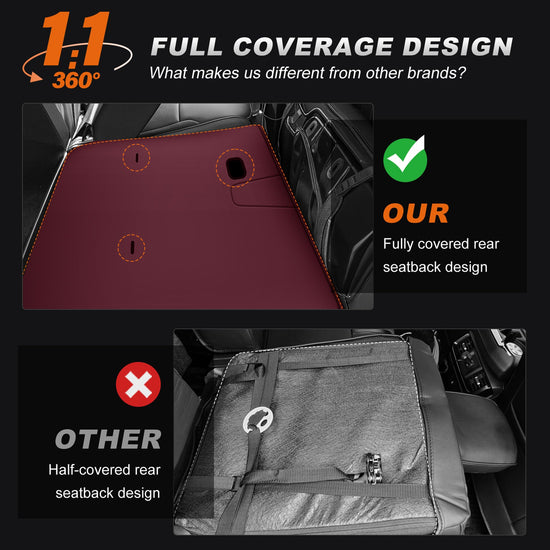 AOMSAZTO seat covers - Faux leather custom fit for Toyota Tacoma 2024-2026 double cab 5 seats burgundy