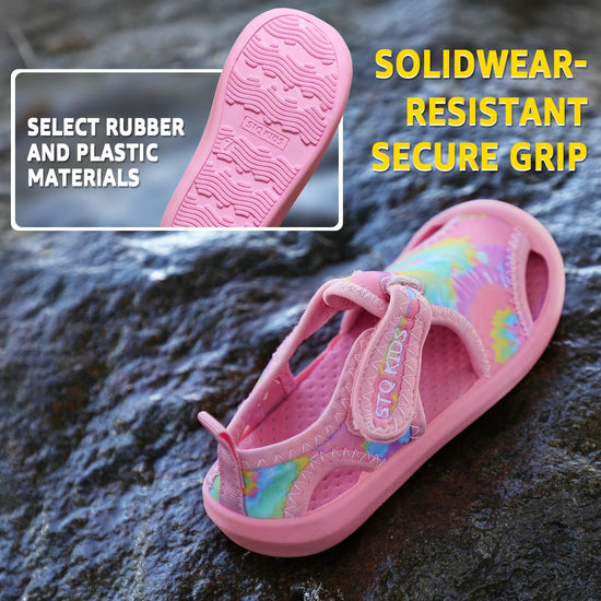 STQ water shoes - Quick-dry slip on beach swim sandals for kids