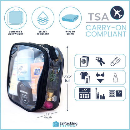 EzPacking cosmetic case — clear TSA approved travel toiletry bag for liquids