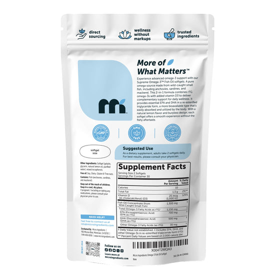 Nutritional supplement — Supreme omega 3 fish oil from Micro Ingredients